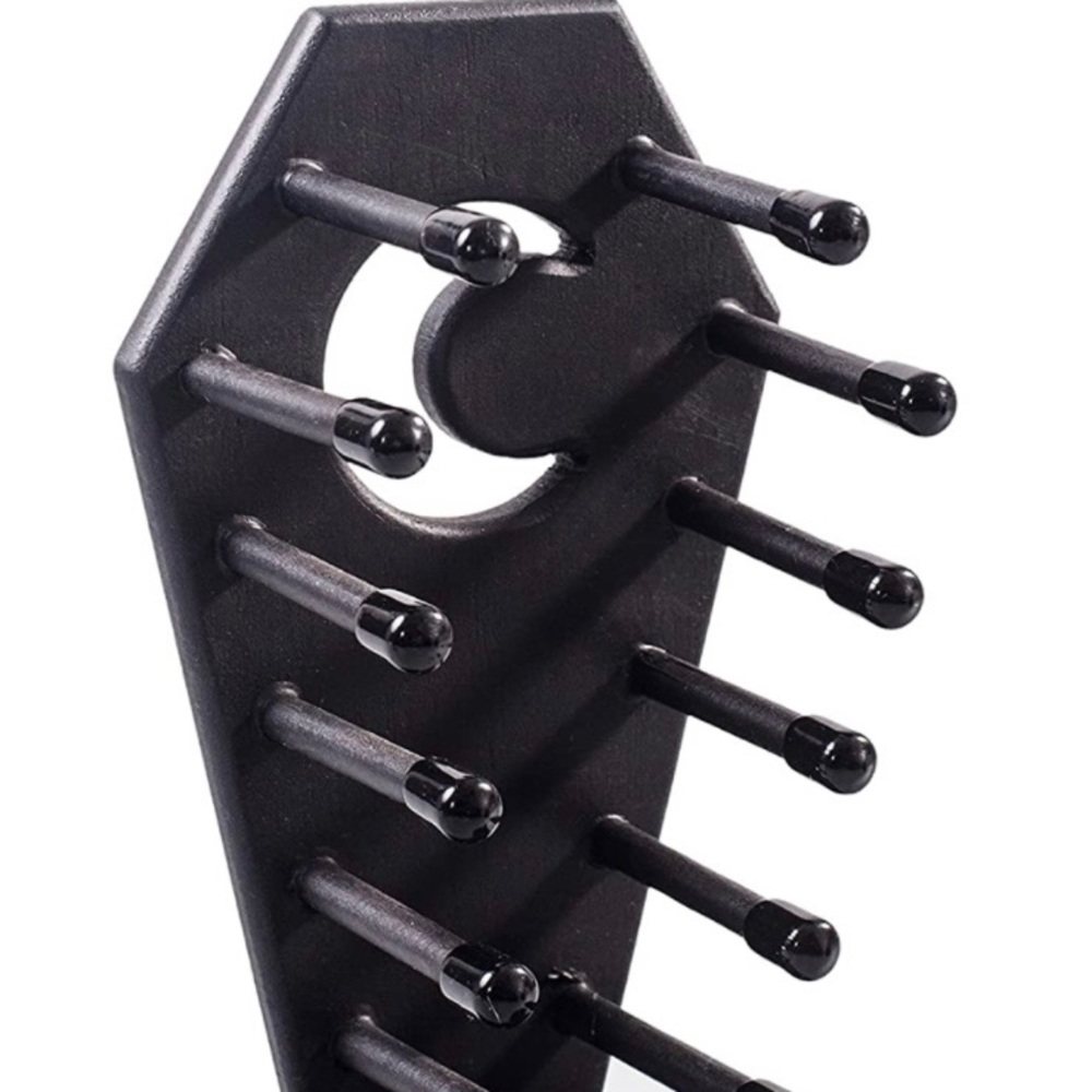 Black wood coffin makeup palette holder